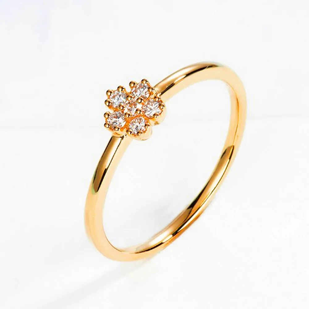 Diamond Dainty Flower Stacking Ring