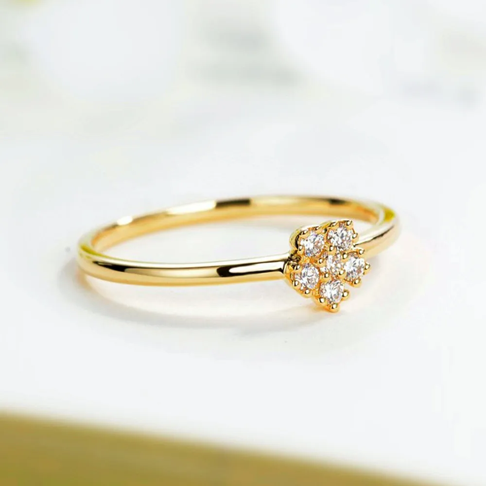 Diamond Dainty Flower Stacking Ring
