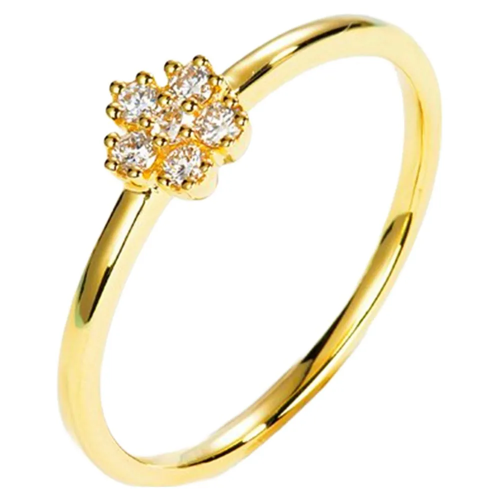 Diamond Dainty Flower Stacking Ring