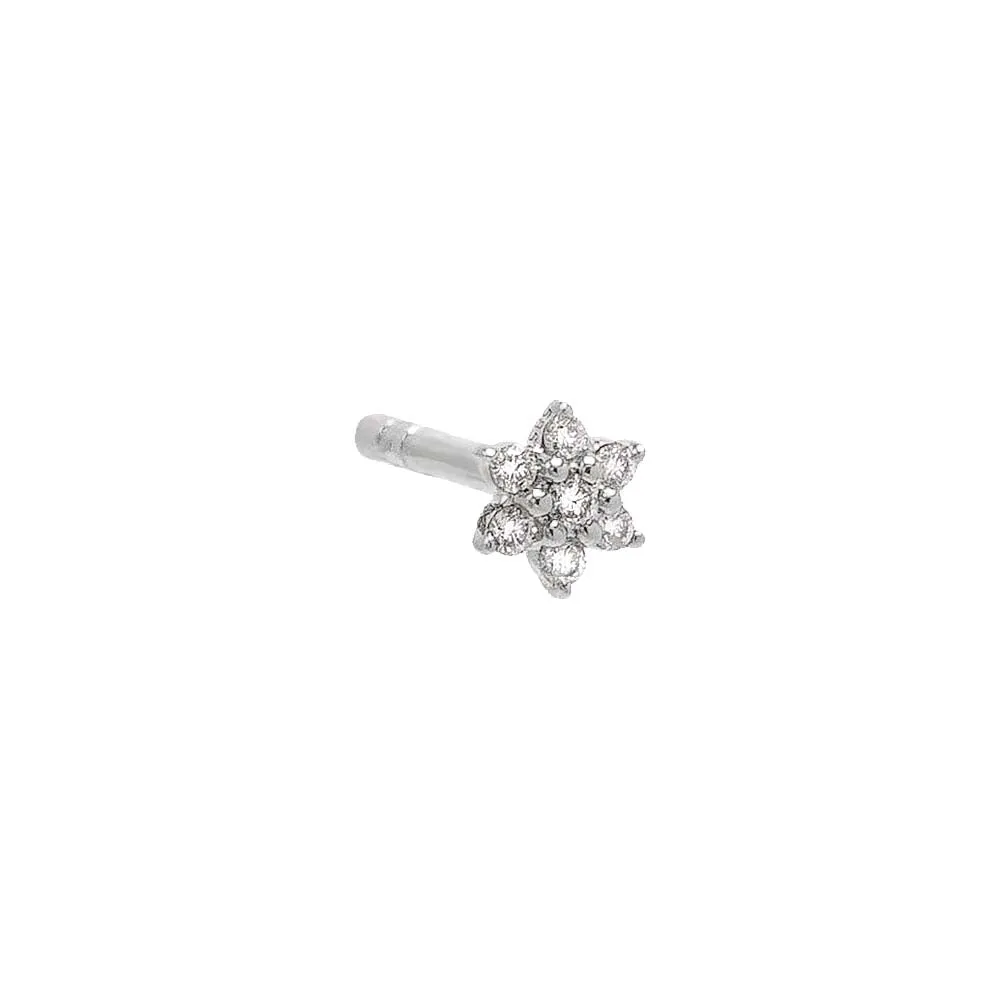 Diamond Mini Flower Stud Earring 14K