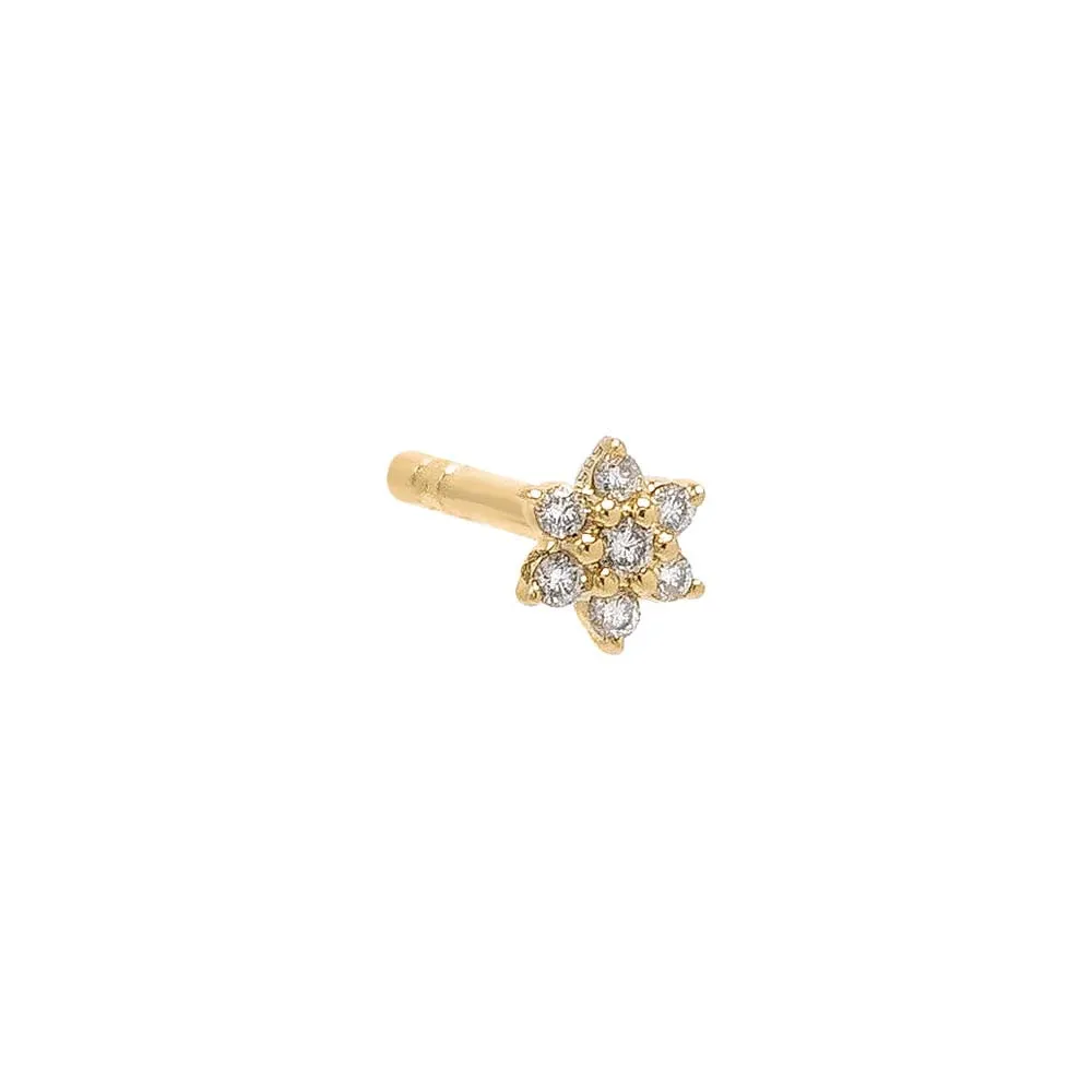 Diamond Mini Flower Stud Earring 14K