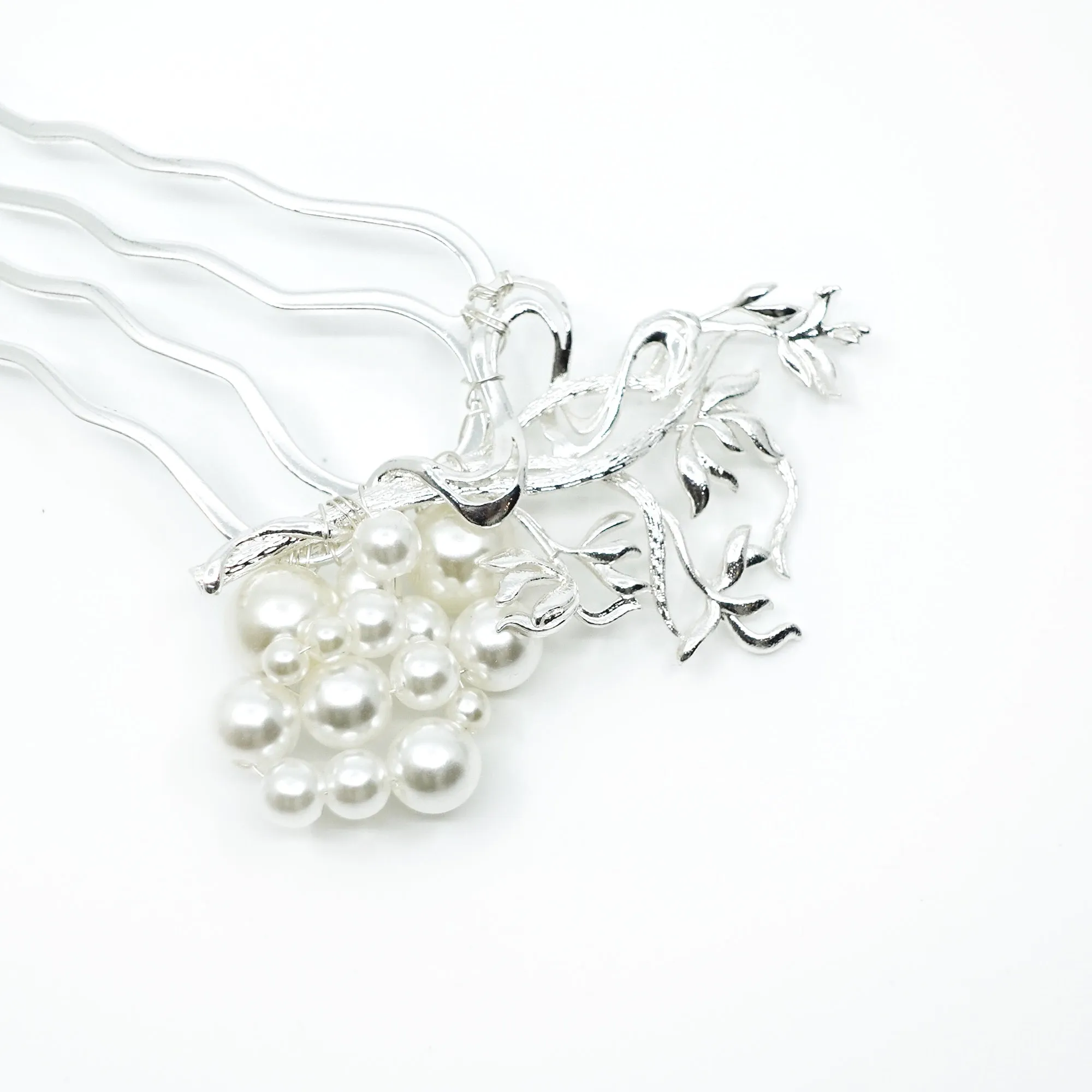 Divine Lotus Hair Comb Silver