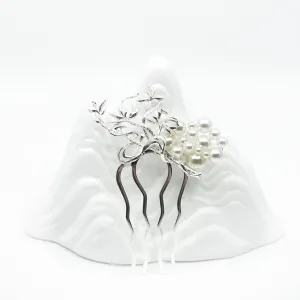 Divine Lotus Hair Comb Silver