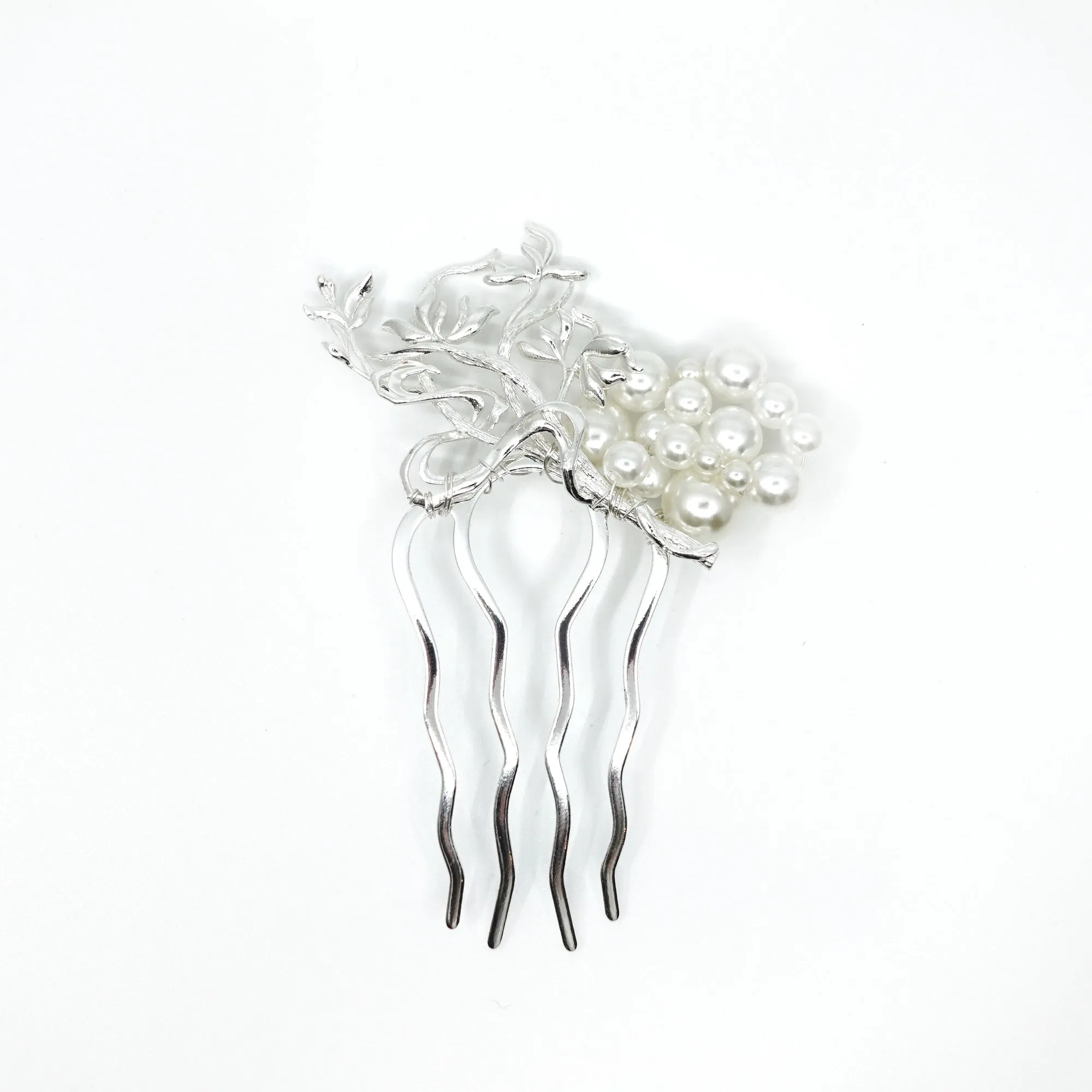 Divine Lotus Hair Comb Silver