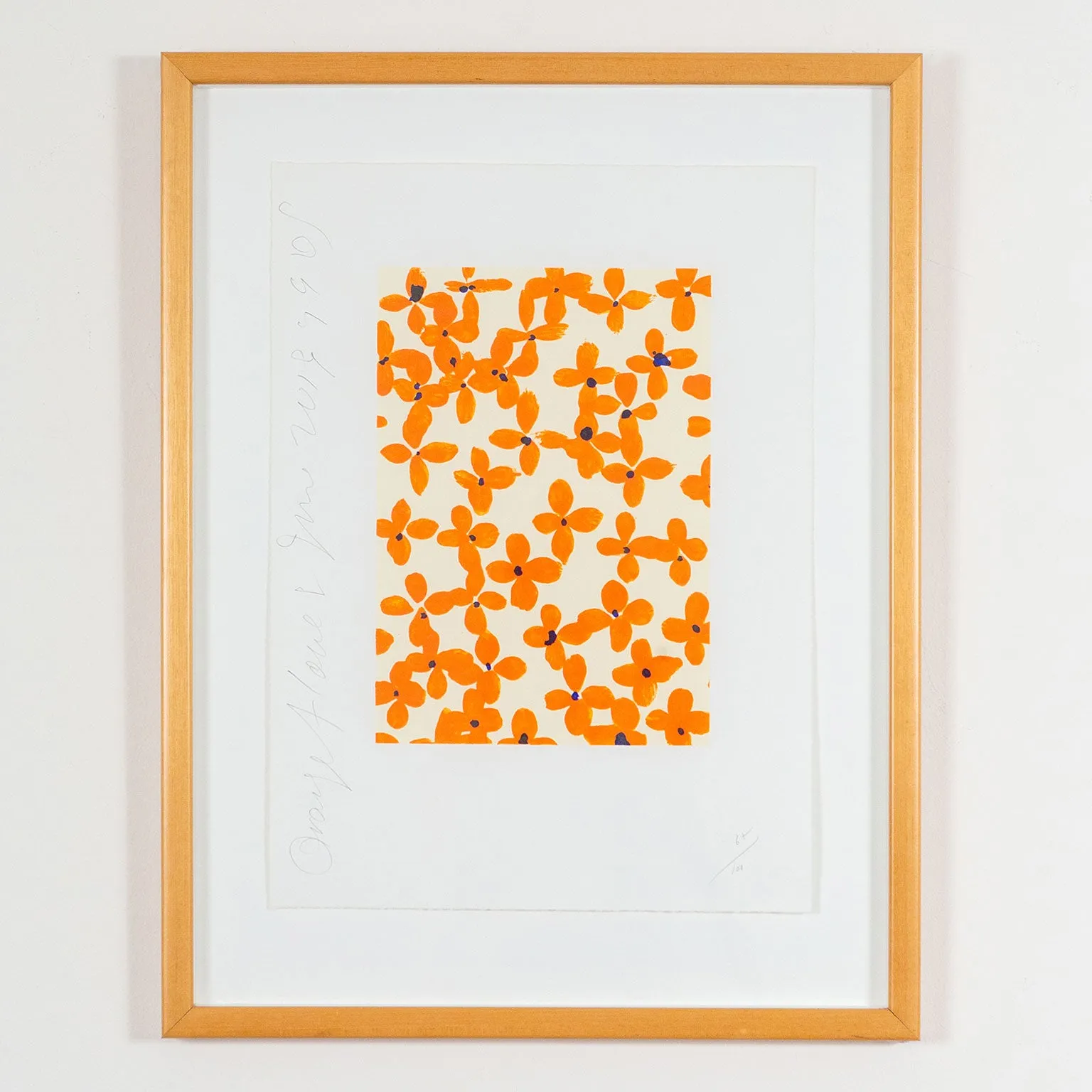 DONALD SULTAN "ORANGE FLOWERS" LITHOGRAPH, 1996