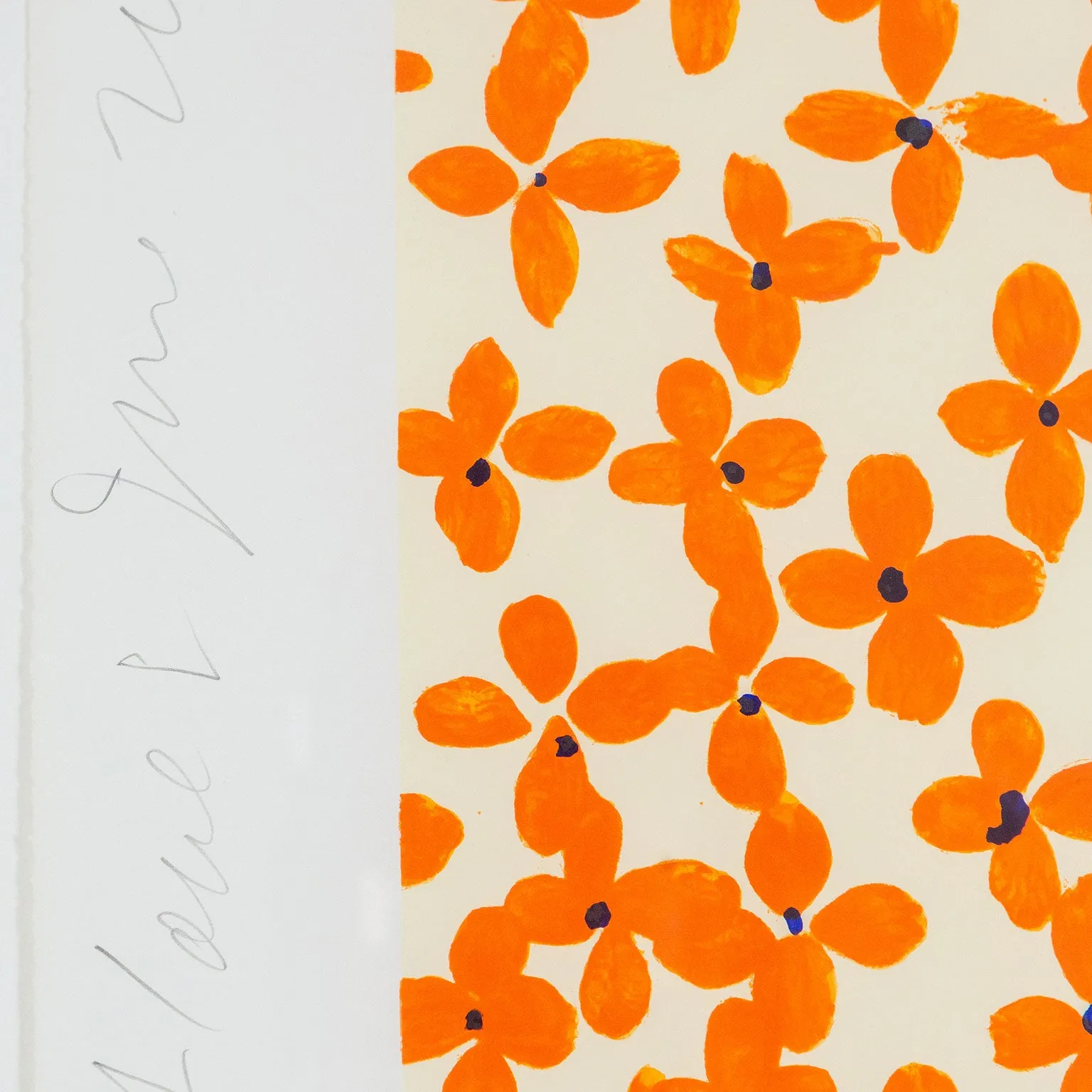 DONALD SULTAN "ORANGE FLOWERS" LITHOGRAPH, 1996