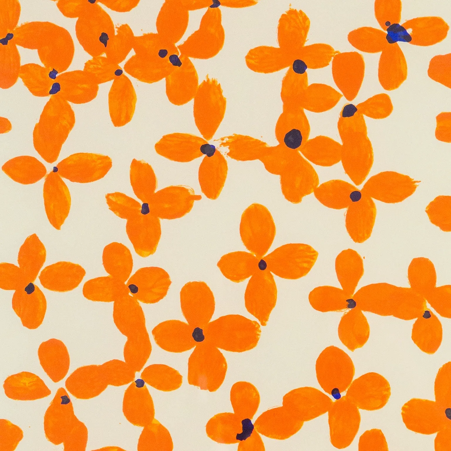 DONALD SULTAN "ORANGE FLOWERS" LITHOGRAPH, 1996