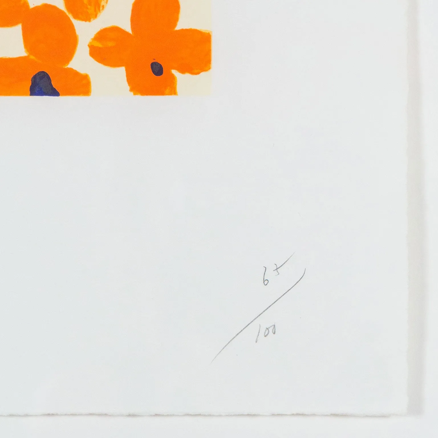 DONALD SULTAN "ORANGE FLOWERS" LITHOGRAPH, 1996