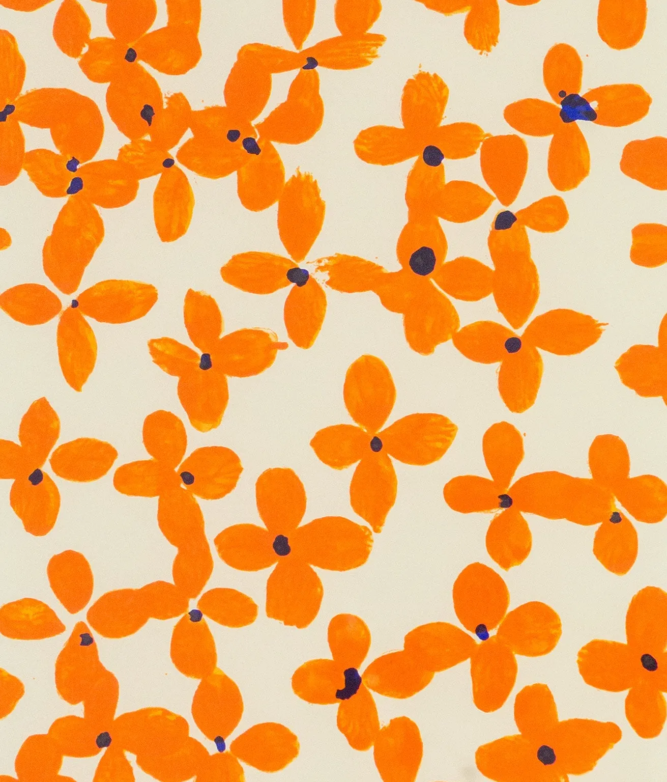 DONALD SULTAN "ORANGE FLOWERS" LITHOGRAPH, 1996