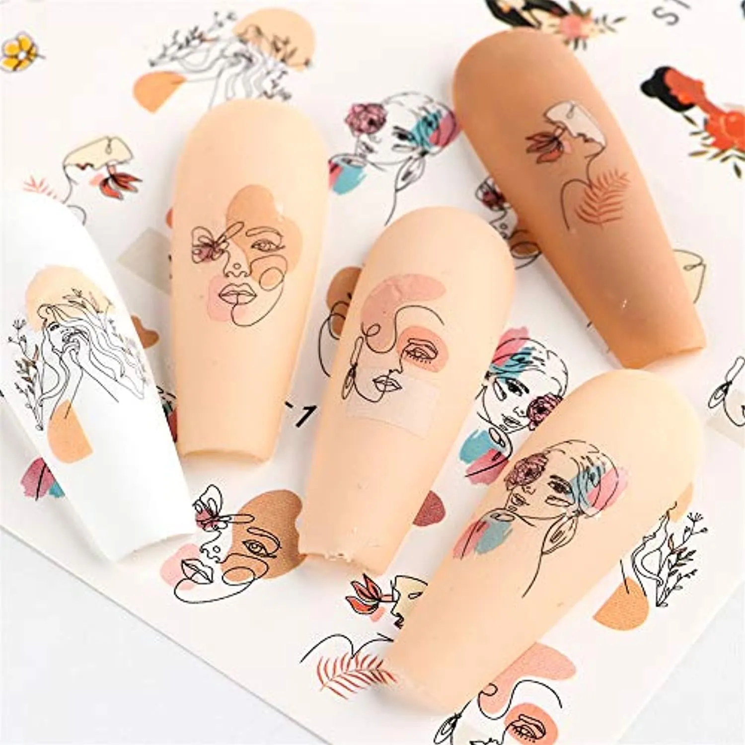 Dornail Abstract Flowers Nail Stickers Floral Leaf Water Transfer Nail Decals Spring Summer Nail Art Accessories Nail Foil Decorations