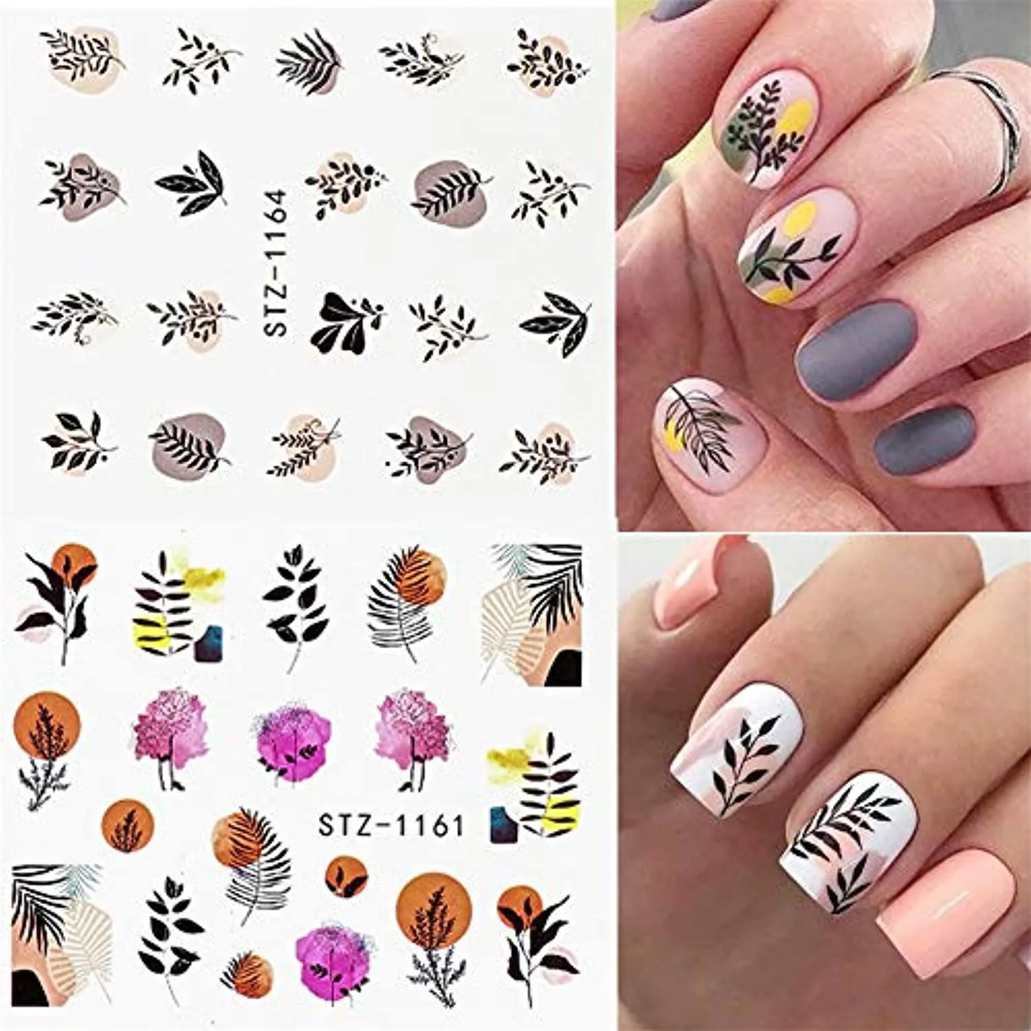 Dornail Abstract Flowers Nail Stickers Floral Leaf Water Transfer Nail Decals Spring Summer Nail Art Accessories Nail Foil Decorations