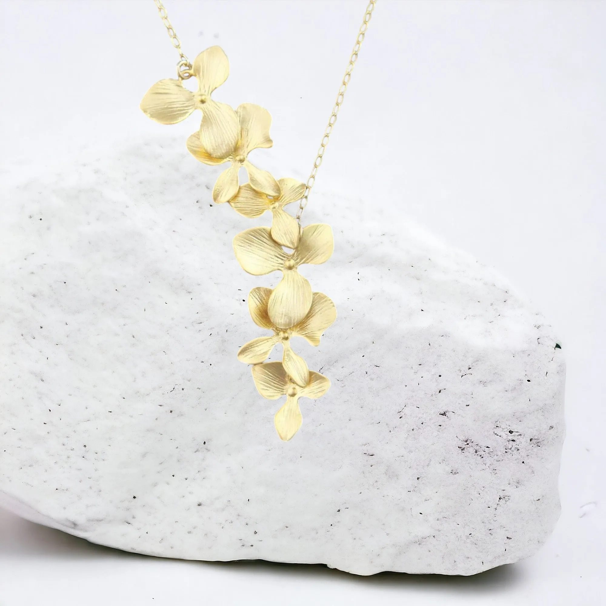 Double Trio Orchid Necklace