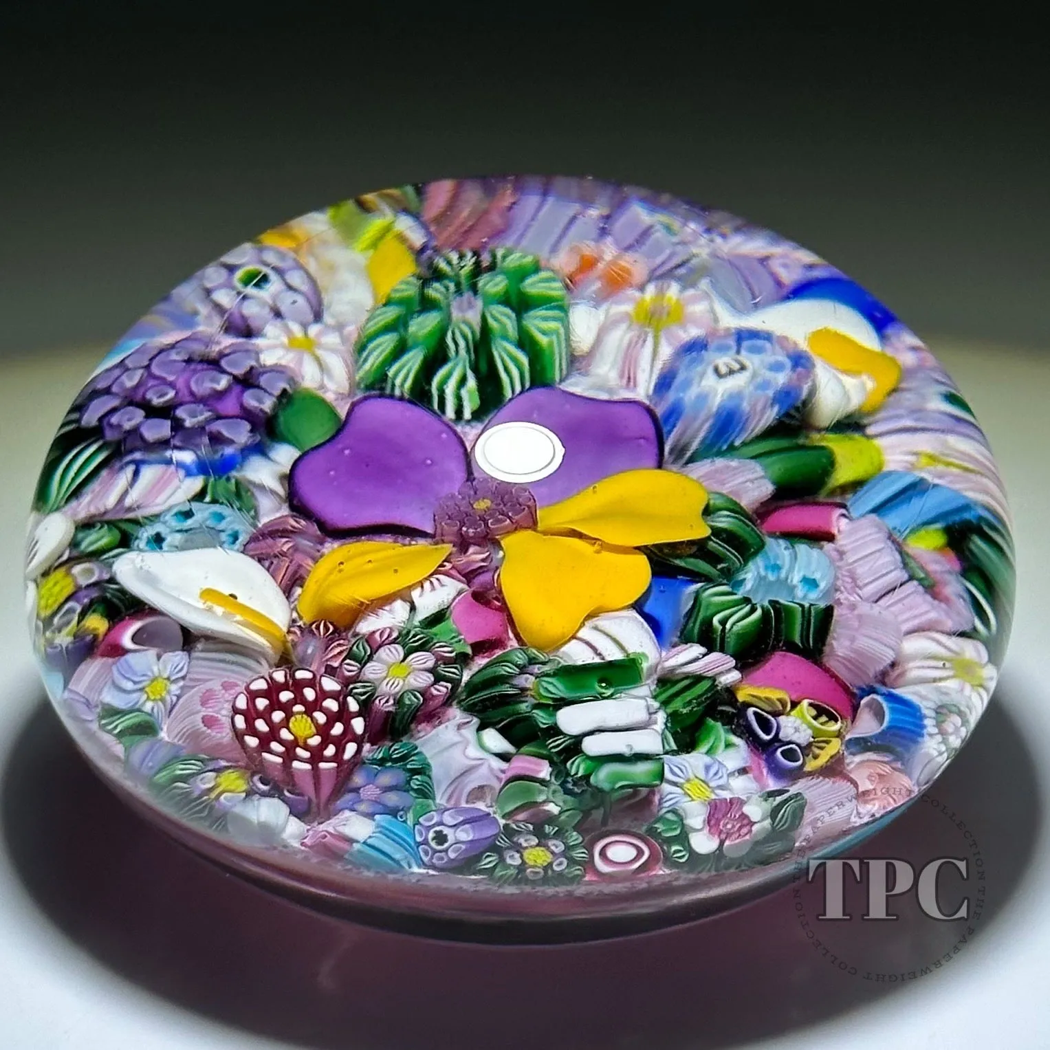 Drew Ebelhare 2022 Glass Art Paperweight Flamework and Complex Millefiori End of Day Scramble