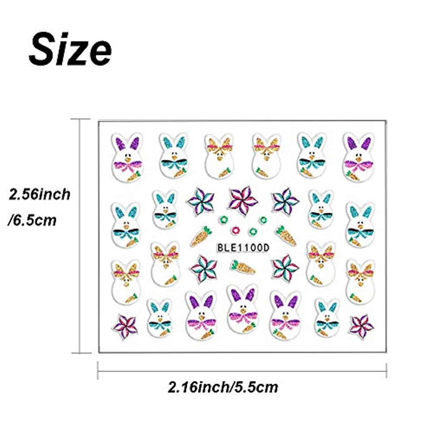 Easter Nail Art Stickers Decals Bunny Designer Nail Stickers for Nail Art Supplies Easter Basket Stuffers 3D Self-Adhesive Easter Eggs Rabbits Nail Sticker for Easter DIY Nail Decorations (12 Sheets)