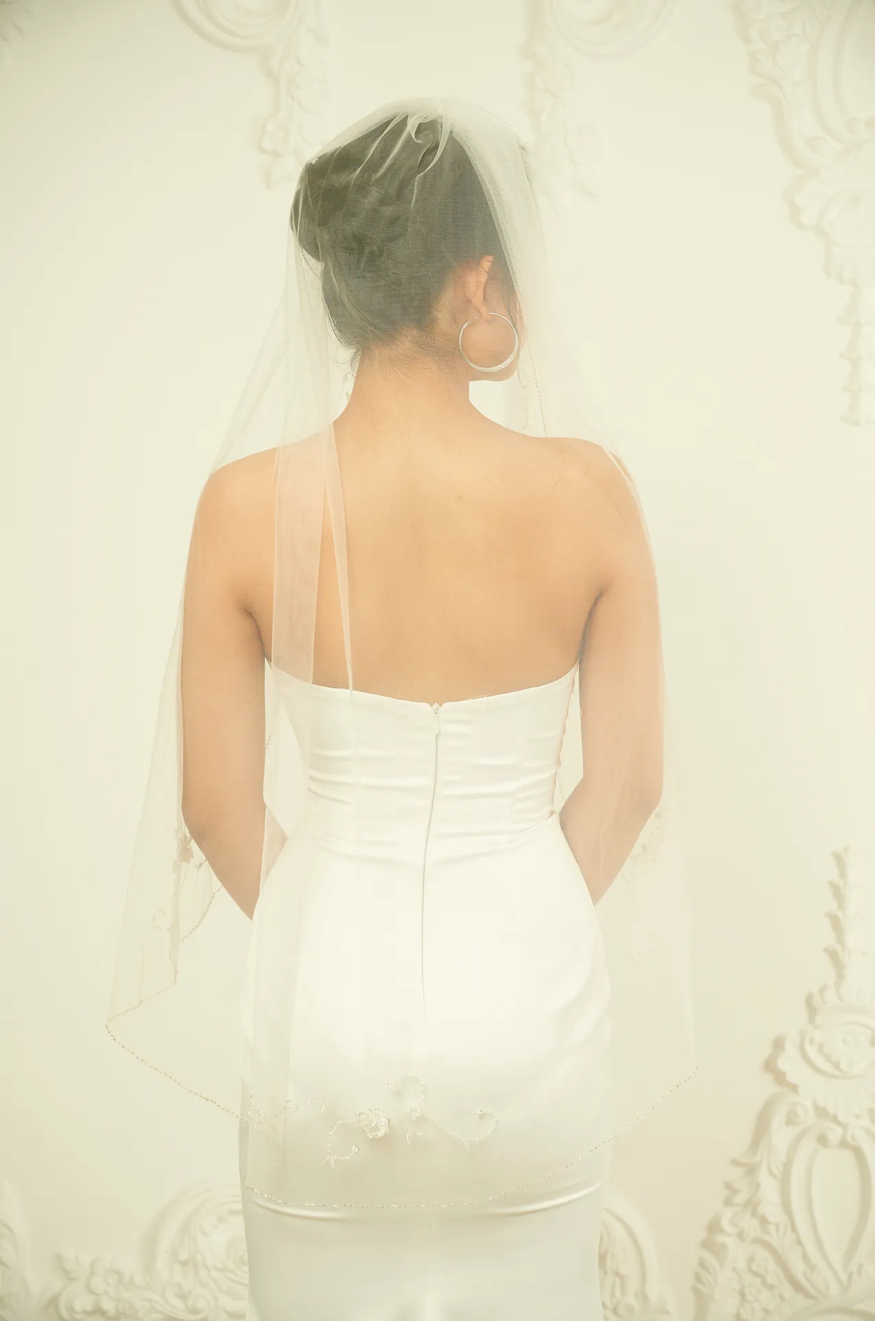 Embellished Fingertip Veil (#Noemi)