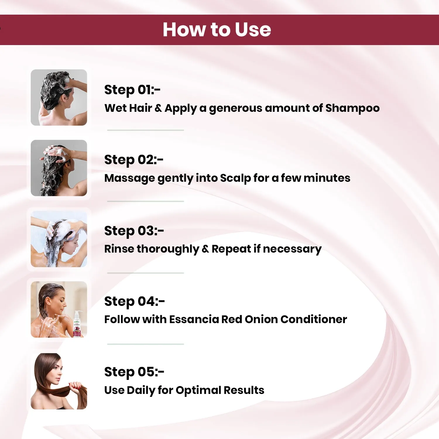 Essancia Onion Shampoo - Strengthen and Revitalize Hair for a Healthy Shine (500ml)