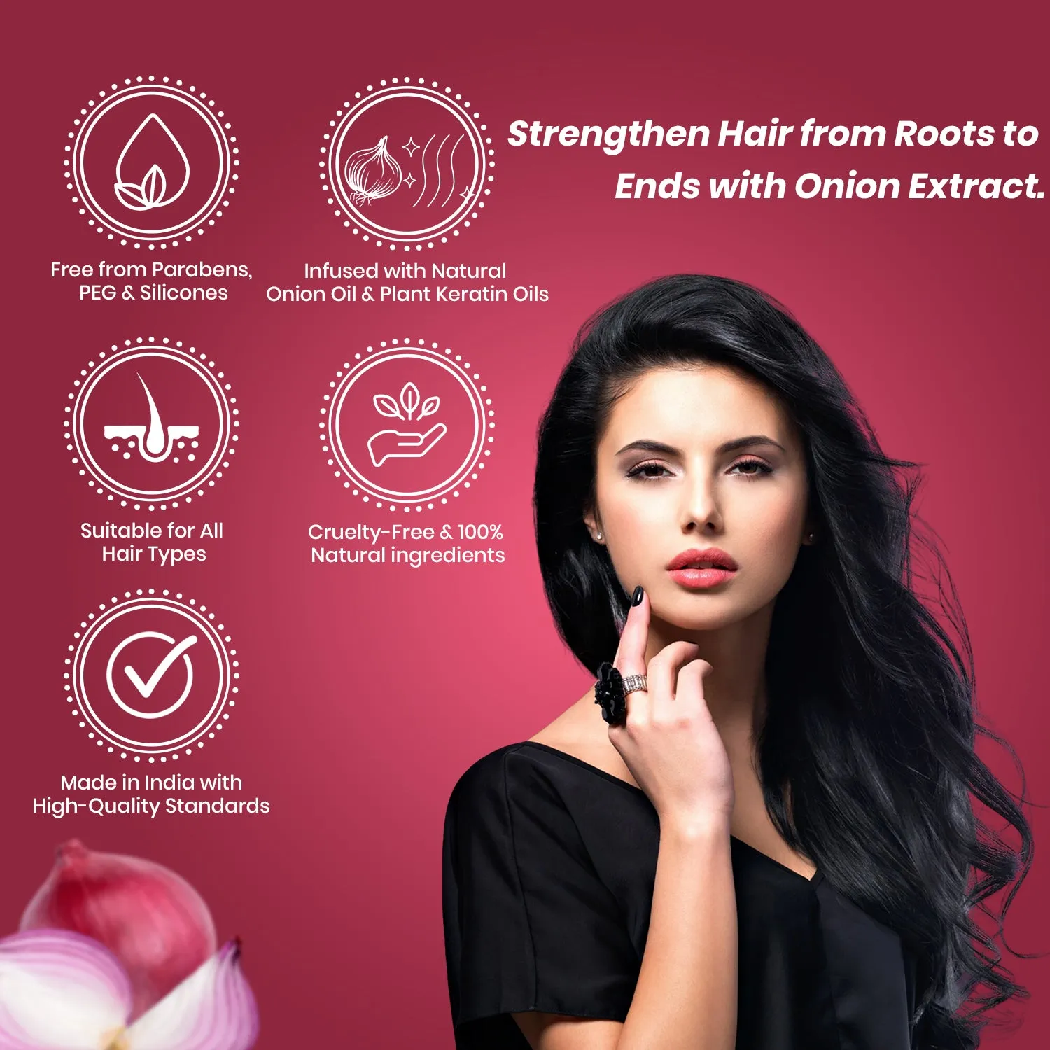 Essancia Onion Shampoo - Strengthen and Revitalize Hair for a Healthy Shine (500ml)