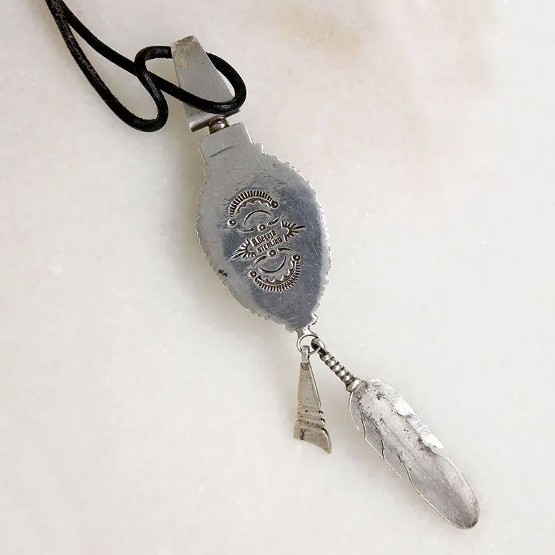 Feather & Flowers Sterling Pendant by B. Begaye