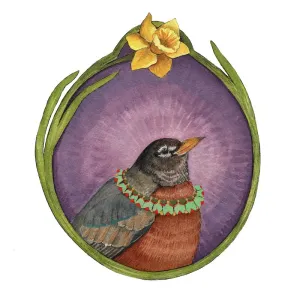 Floral Flight Crew: Robin of Daffodils 8x10 Print