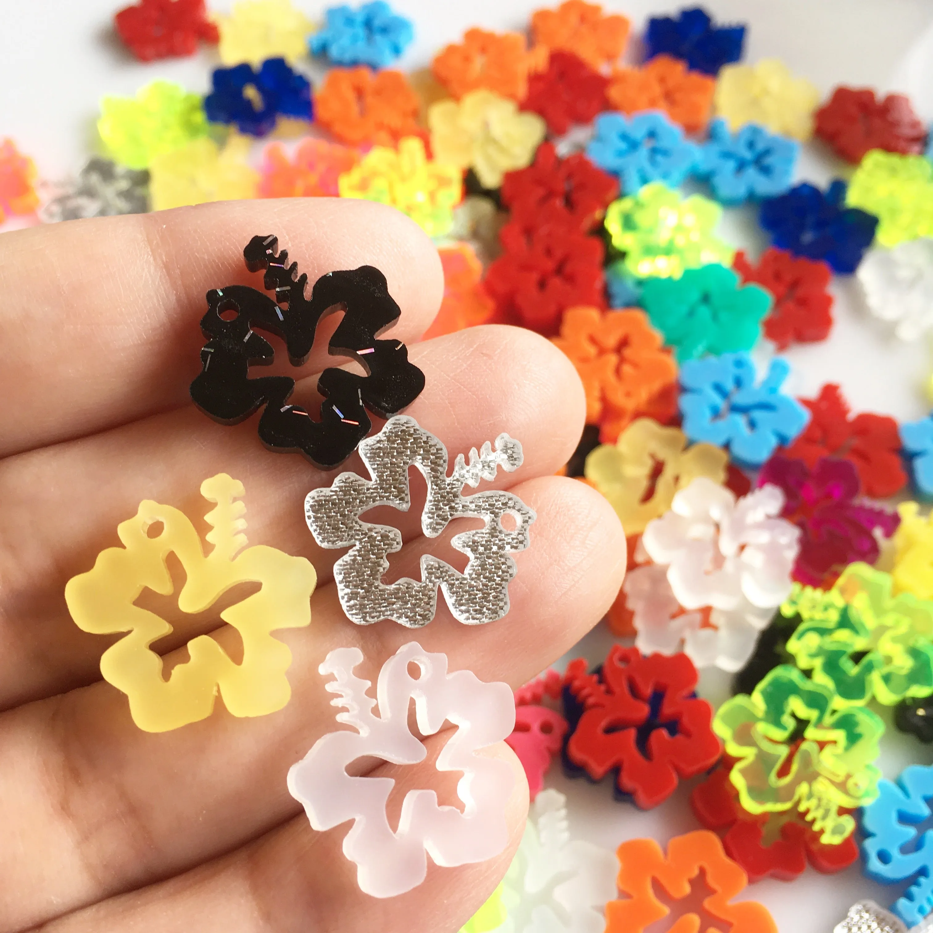 Flores Amapola o Cayena - Flower cayenne Hawaiian Hibiscus / 15 Pieces, 20mm