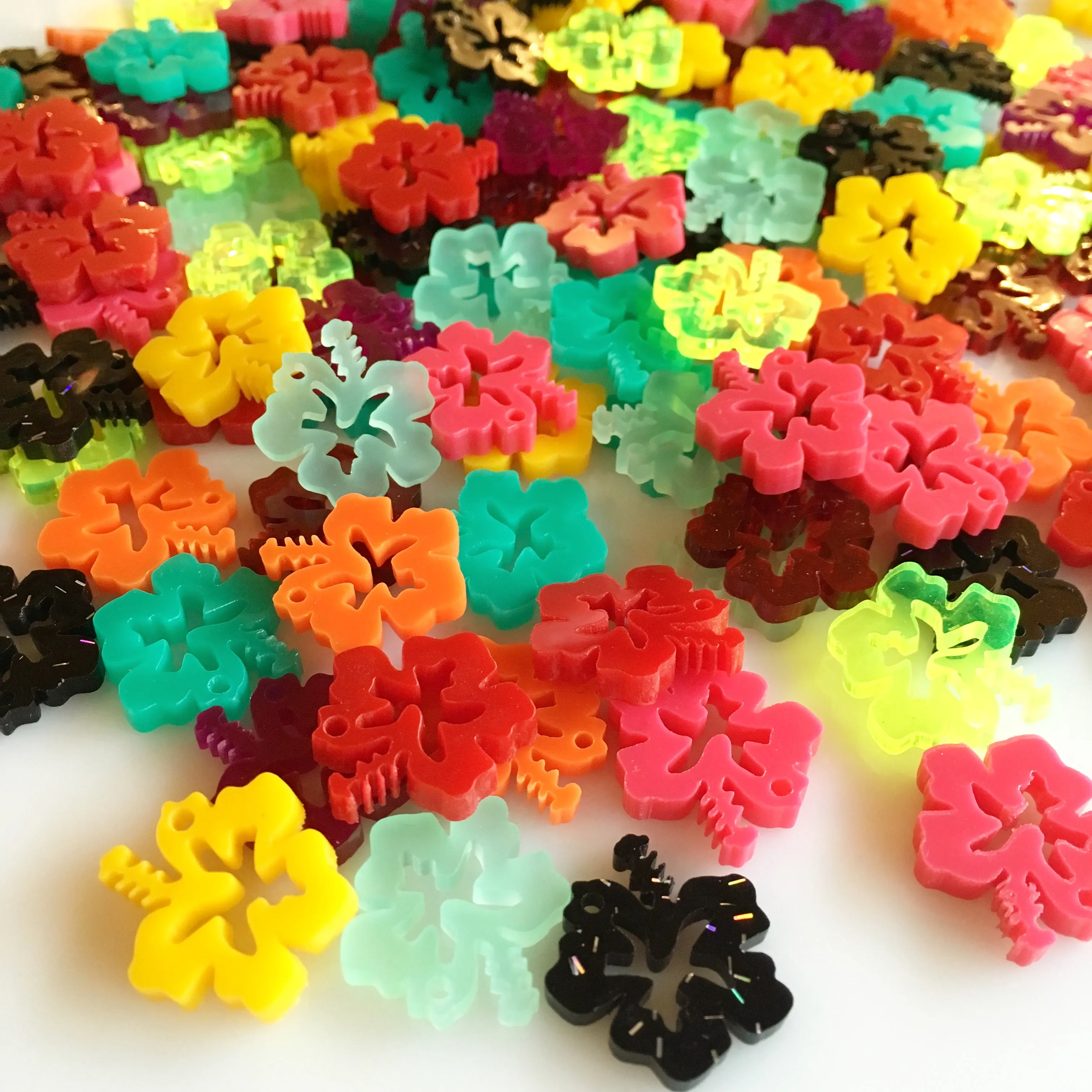 Flores Amapola o Cayena - Flower cayenne Hawaiian Hibiscus / 15 Pieces, 20mm