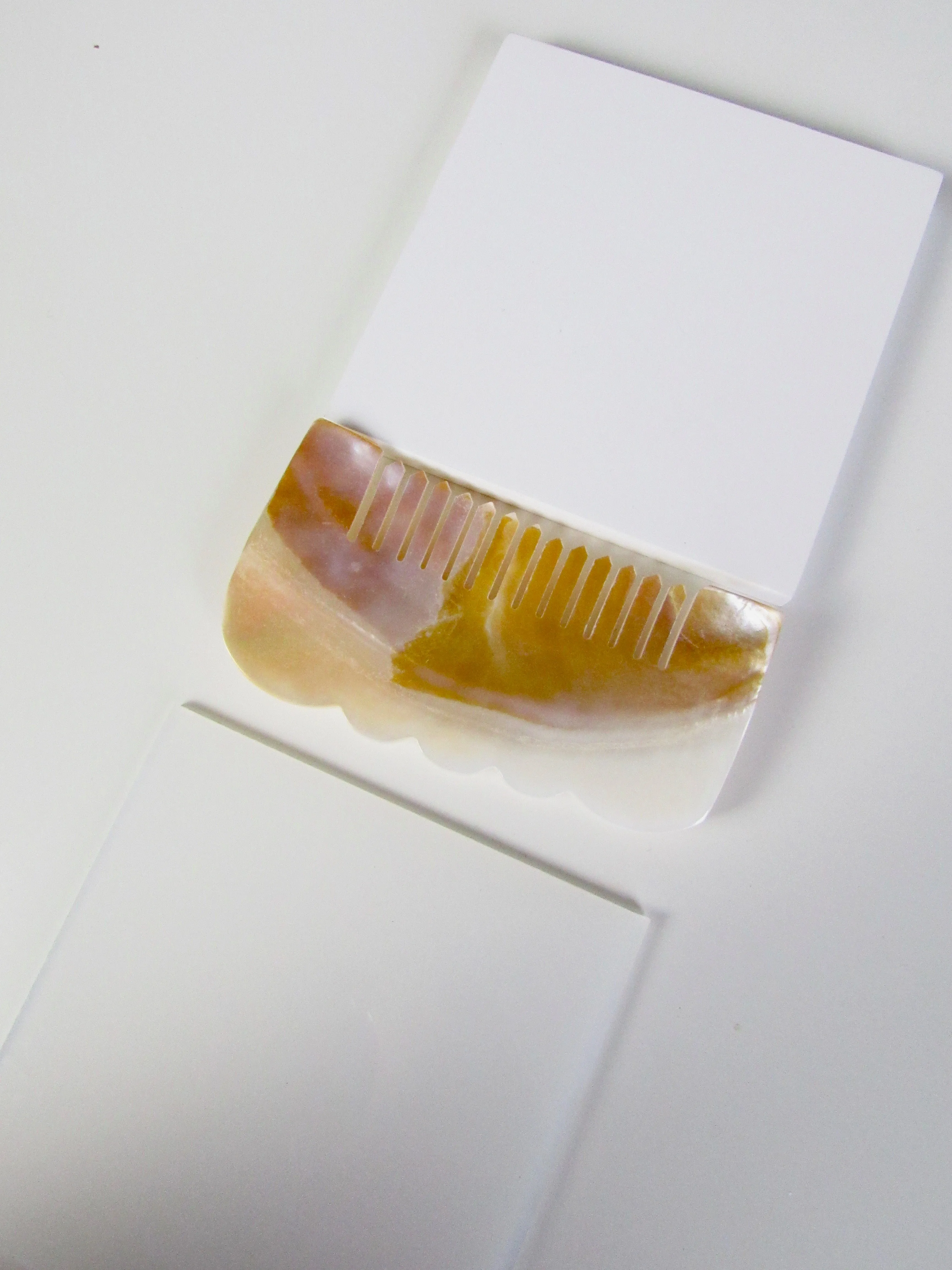 Flower Engraved Natural Seashell Comb