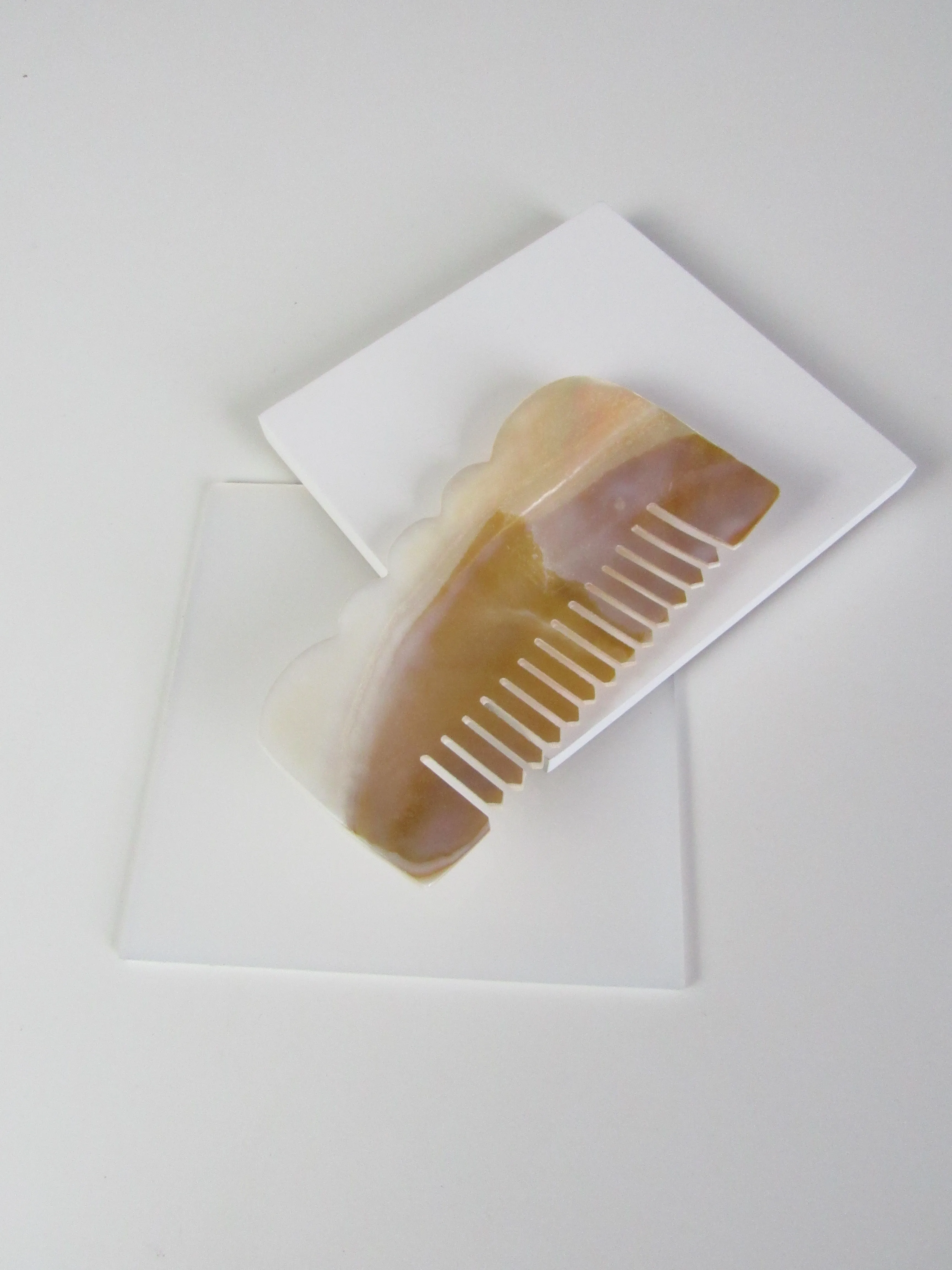 Flower Engraved Natural Seashell Comb