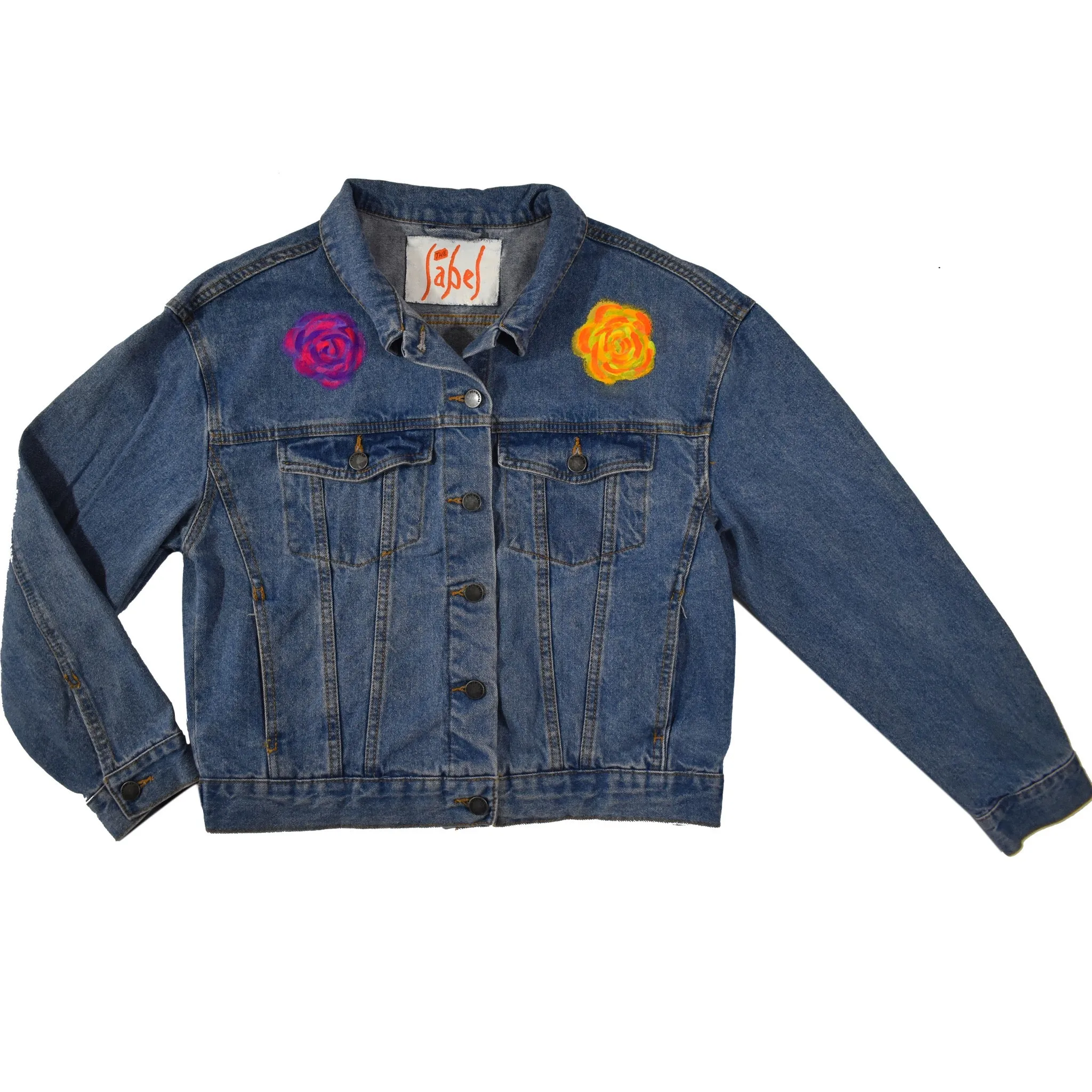 Flower Wing - Hand-Painted Denim Jacket