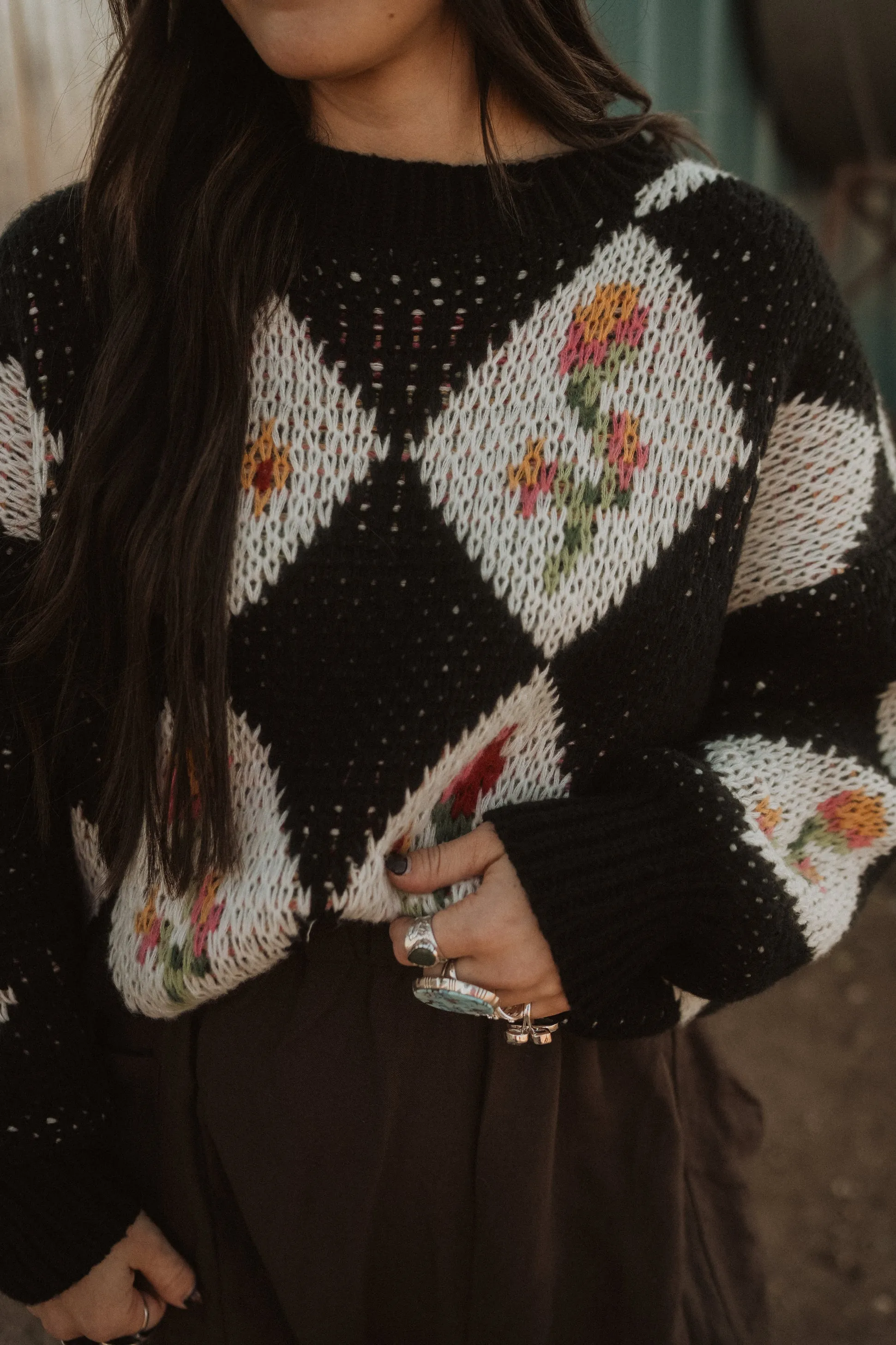 Flowers   Diamonds Sweater