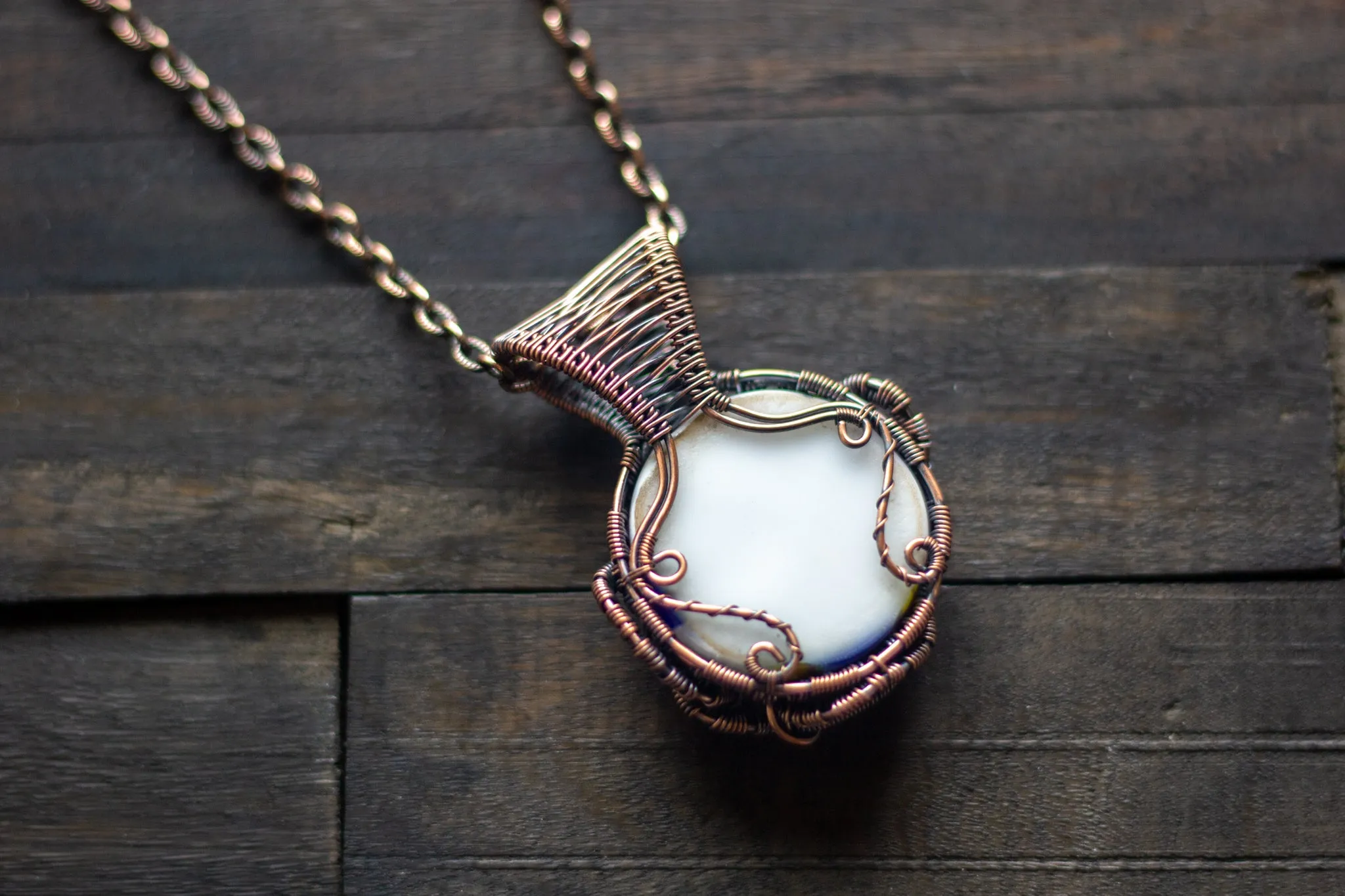 Flowers of Spring Copper Wire Wrapped Pendant