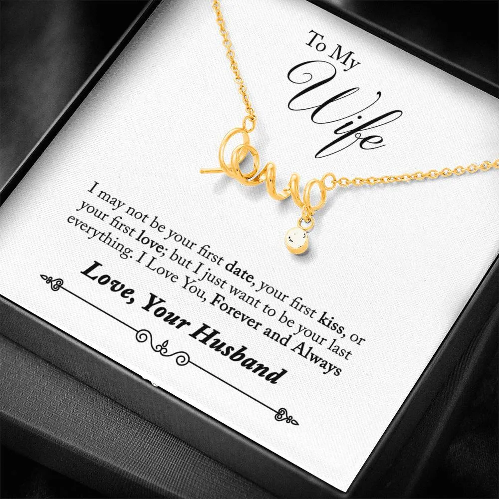 Forever and Always-Scripted Love Necklace for Wife