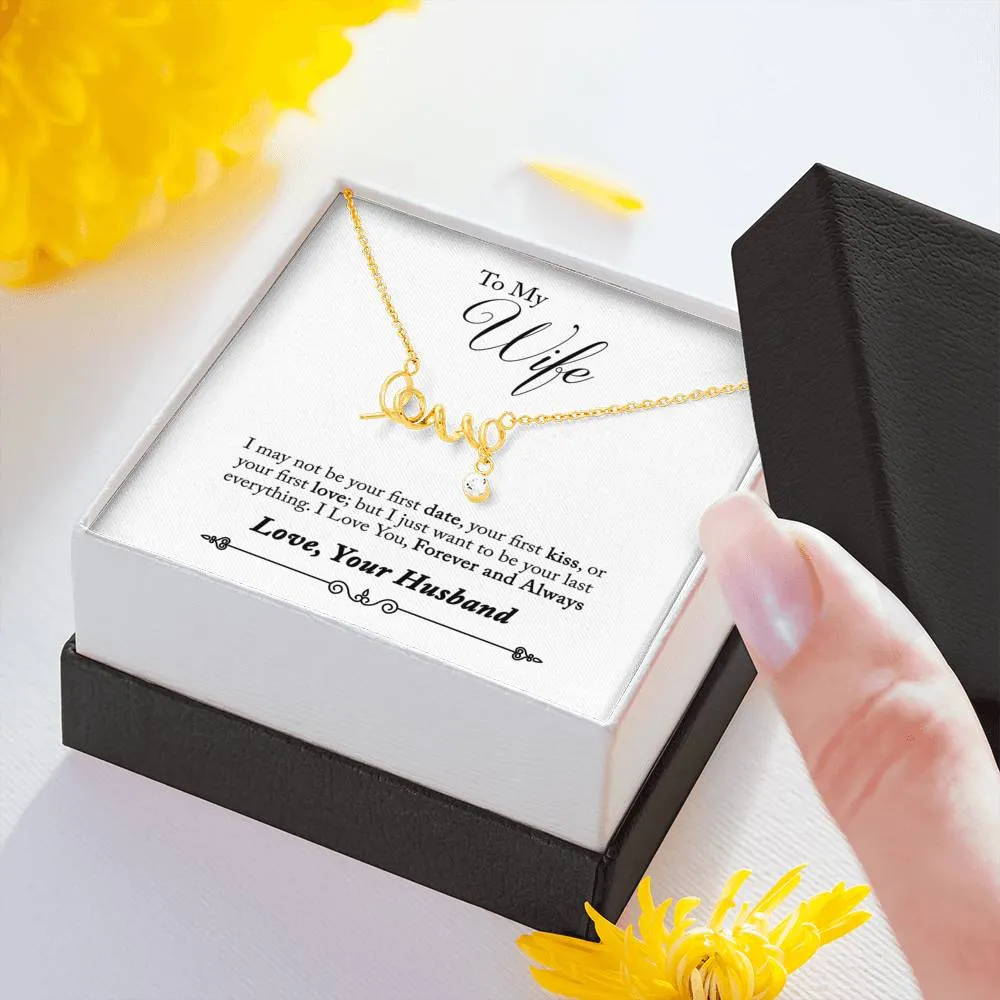 Forever and Always-Scripted Love Necklace for Wife