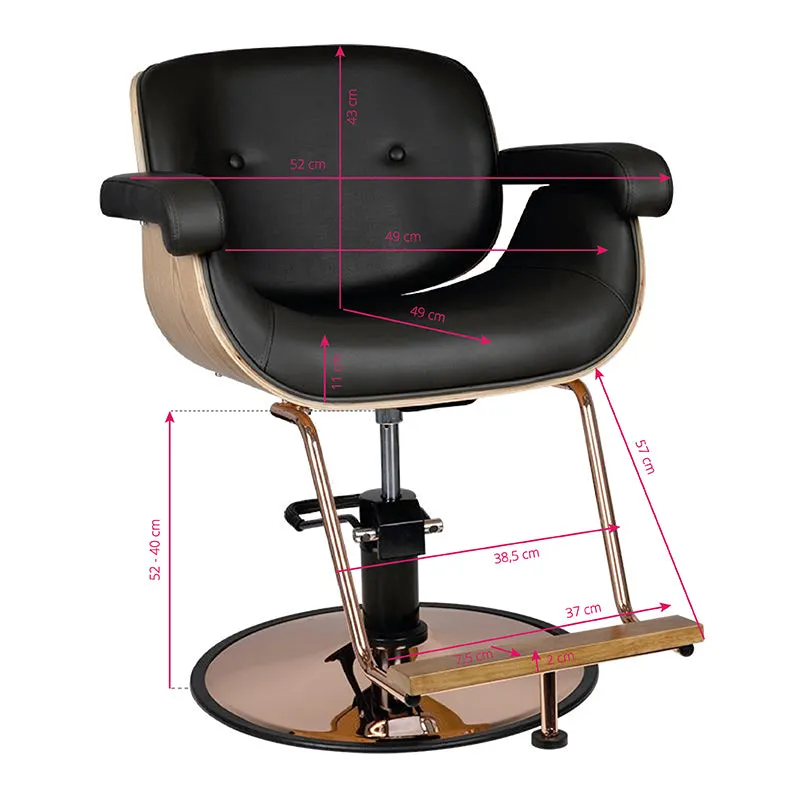 Gabbiano black venice barber chair