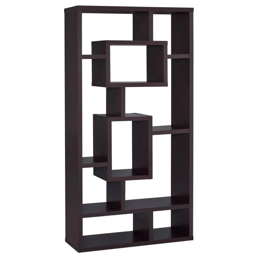 Geometric 10-Shelf Bookcase