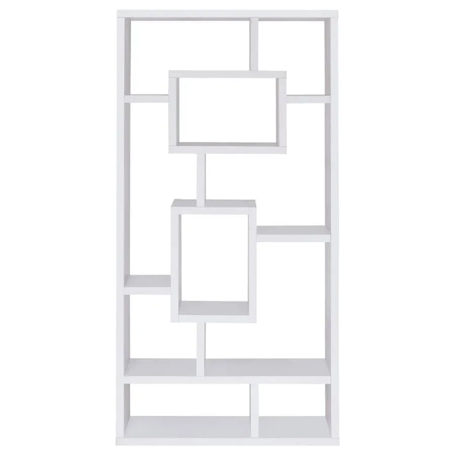Geometric 10-Shelf Bookcase
