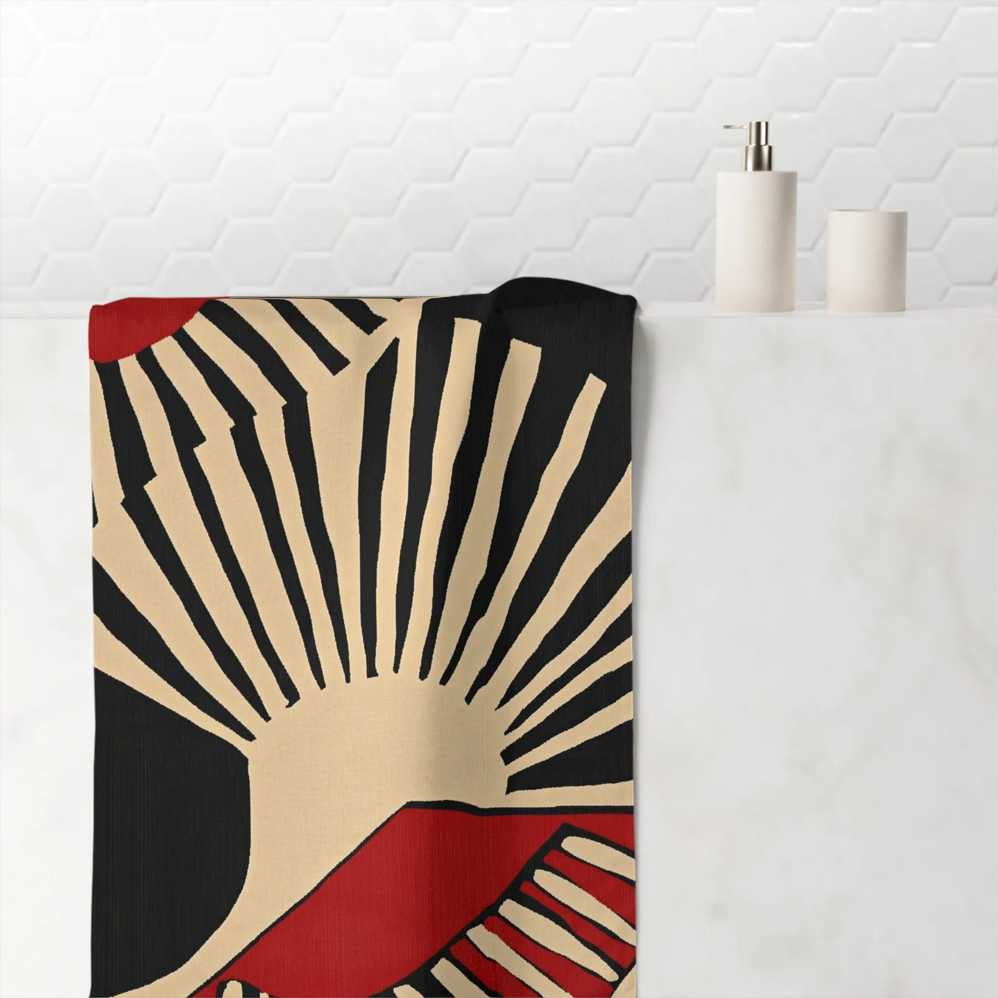 Geometric Mid-Century Modern Bath Towel