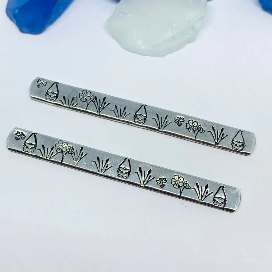 Gnome Garden Hand Stamped Ring | Gnomies Ring | Gift for Her | Gnome Ring | Garden Grass Ring | Fun unique gift | Bees Grasses Fireflies