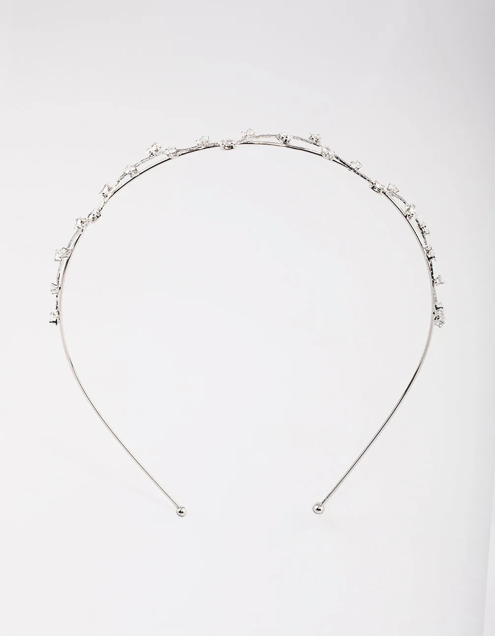 Gold Cubic Zirconia Dainty Vine Headband