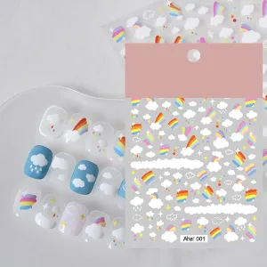 Graffiti Fun Nail Art Stickers Abstract Smiling Face Nail Decals 3D Self-Adhesive Fashion Trend Charm Yellow Twisted Smiling Face Nail Design Nail DIY Decoration for Women Girls Kids 1Pcs