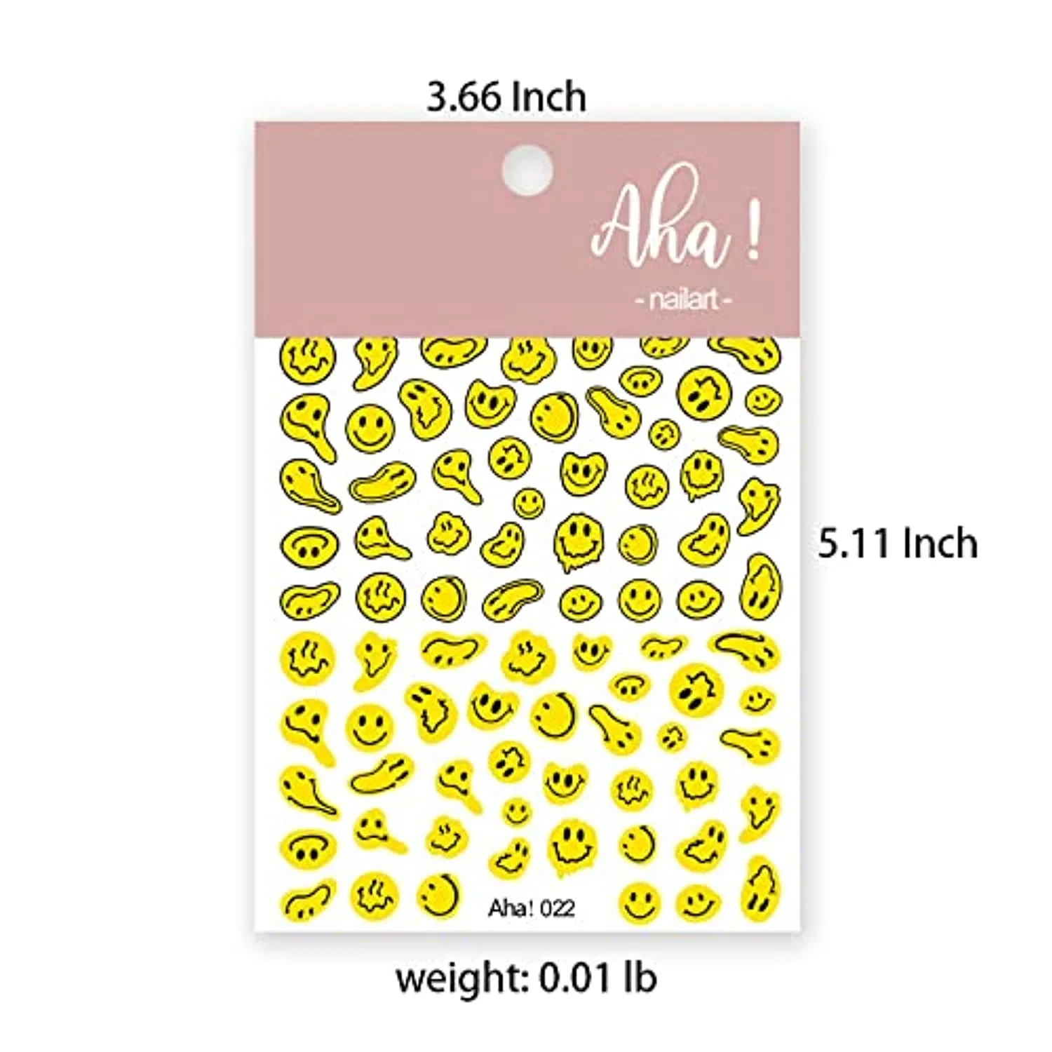 Graffiti Fun Nail Art Stickers Abstract Smiling Face Nail Decals 3D Self-Adhesive Fashion Trend Charm Yellow Twisted Smiling Face Nail Design Nail DIY Decoration for Women Girls Kids 1Pcs