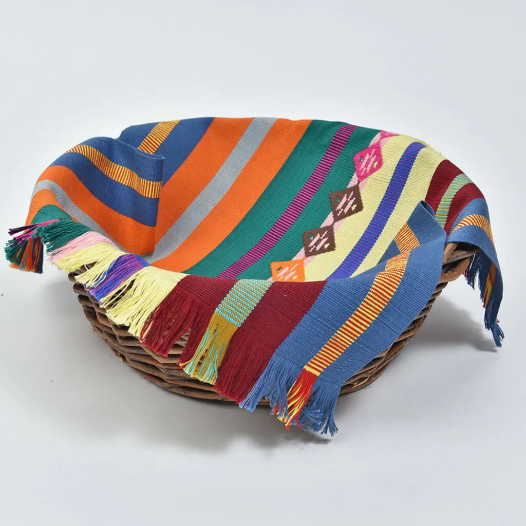 Guatemala Hand Woven Celebration Basket Liner | Blue Gray