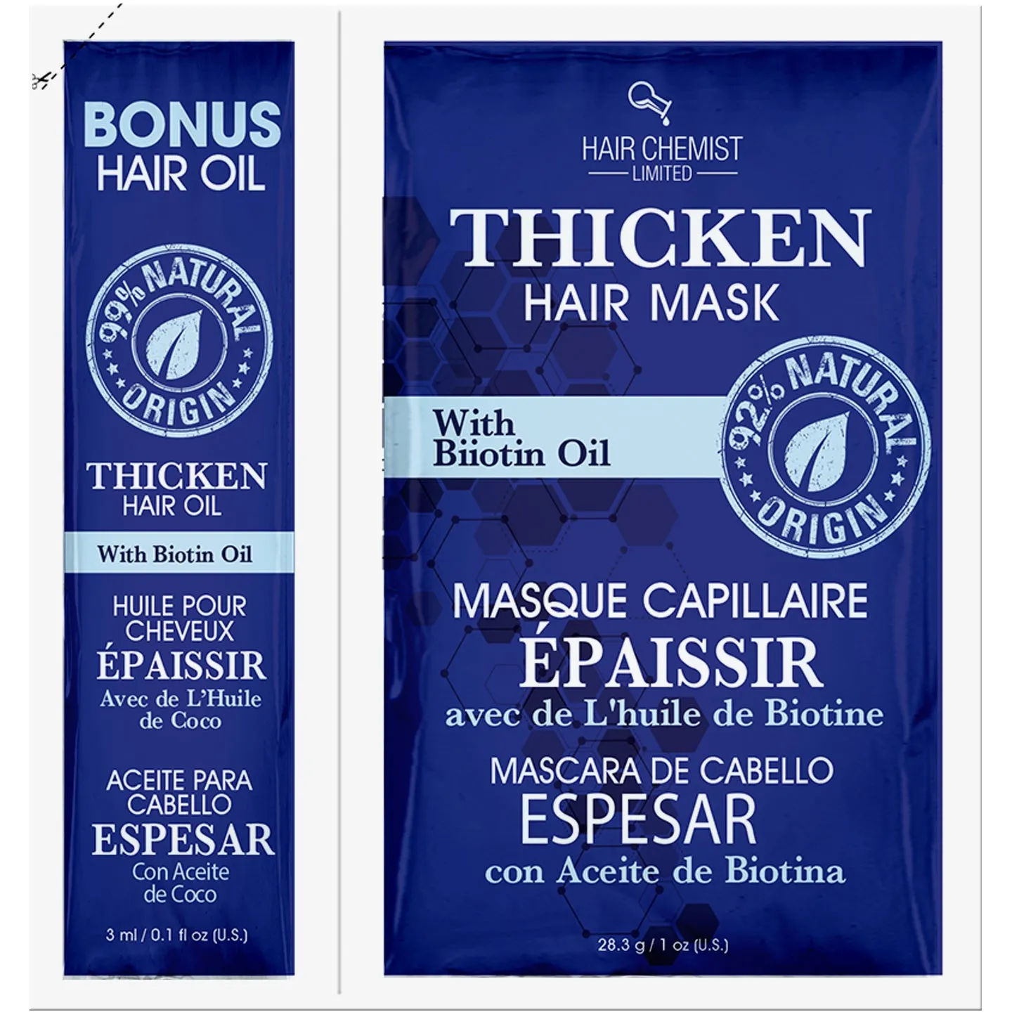 Hair Chemist Thicken Hair Mask with Biotin 3-PC Hair Care Box Set
