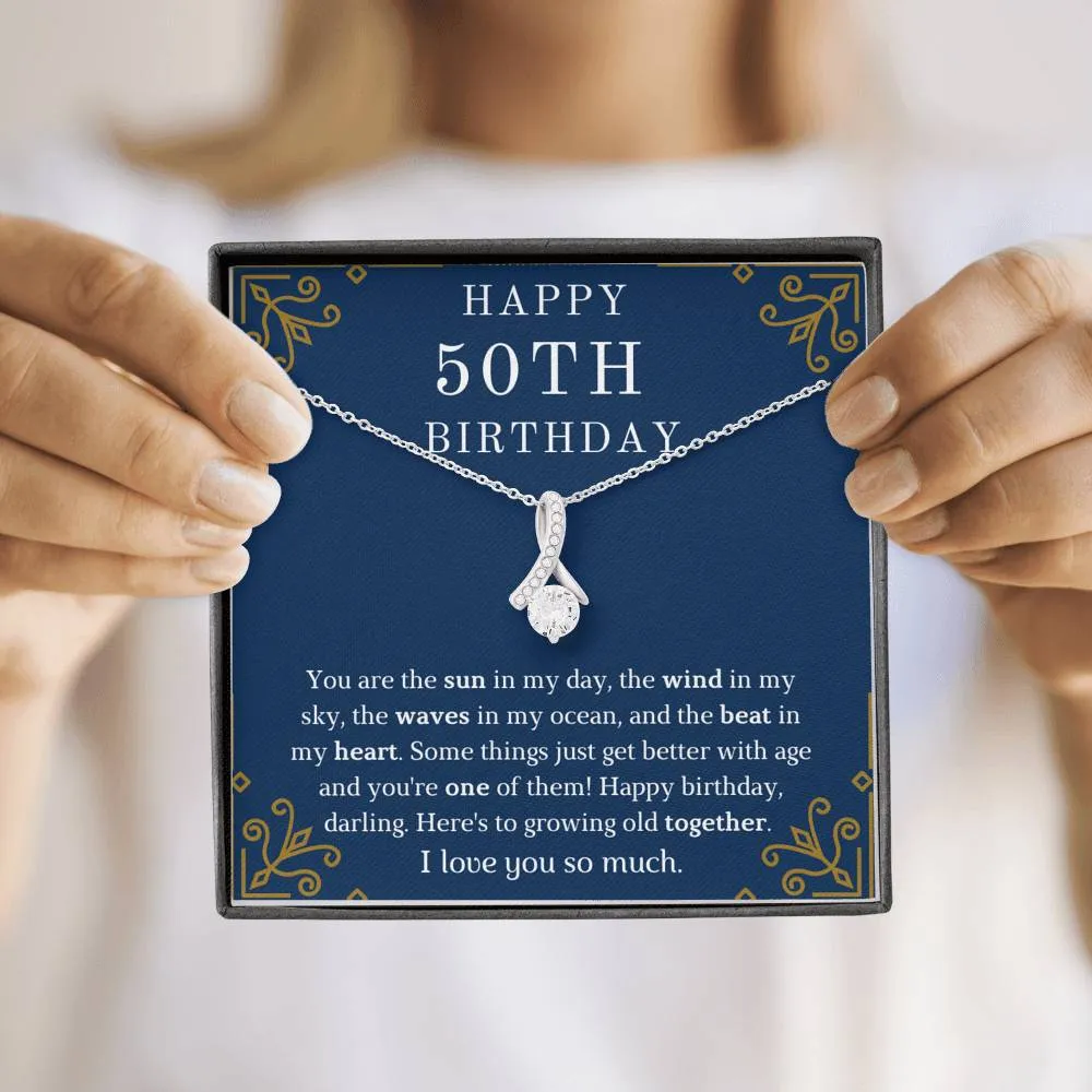 Happy 50th Birthday Ribbon Necklace