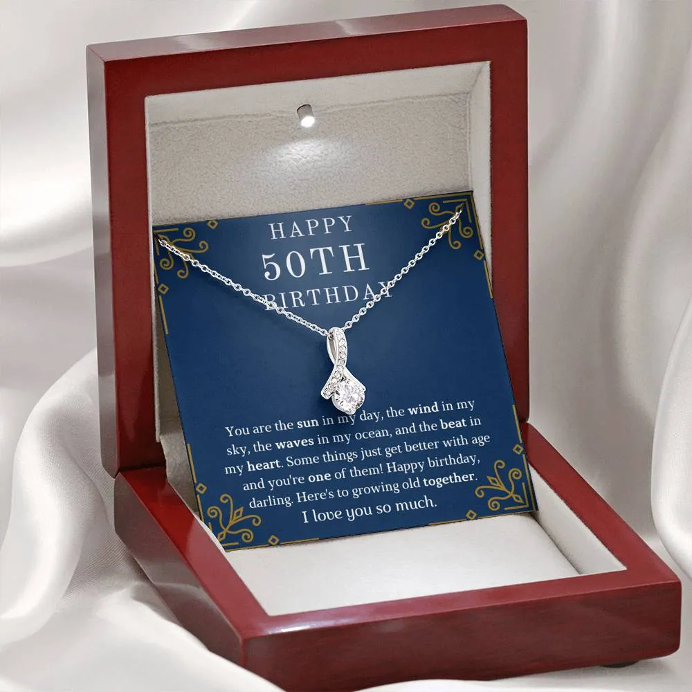 Happy 50th Birthday Ribbon Necklace