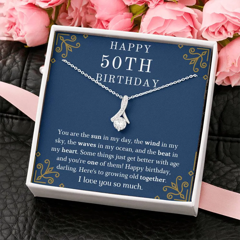 Happy 50th Birthday Ribbon Necklace