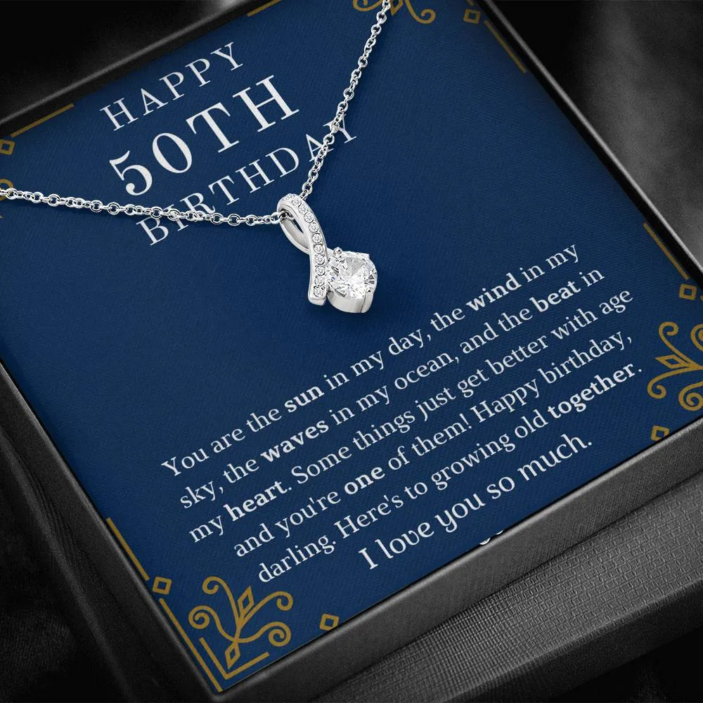 Happy 50th Birthday Ribbon Necklace