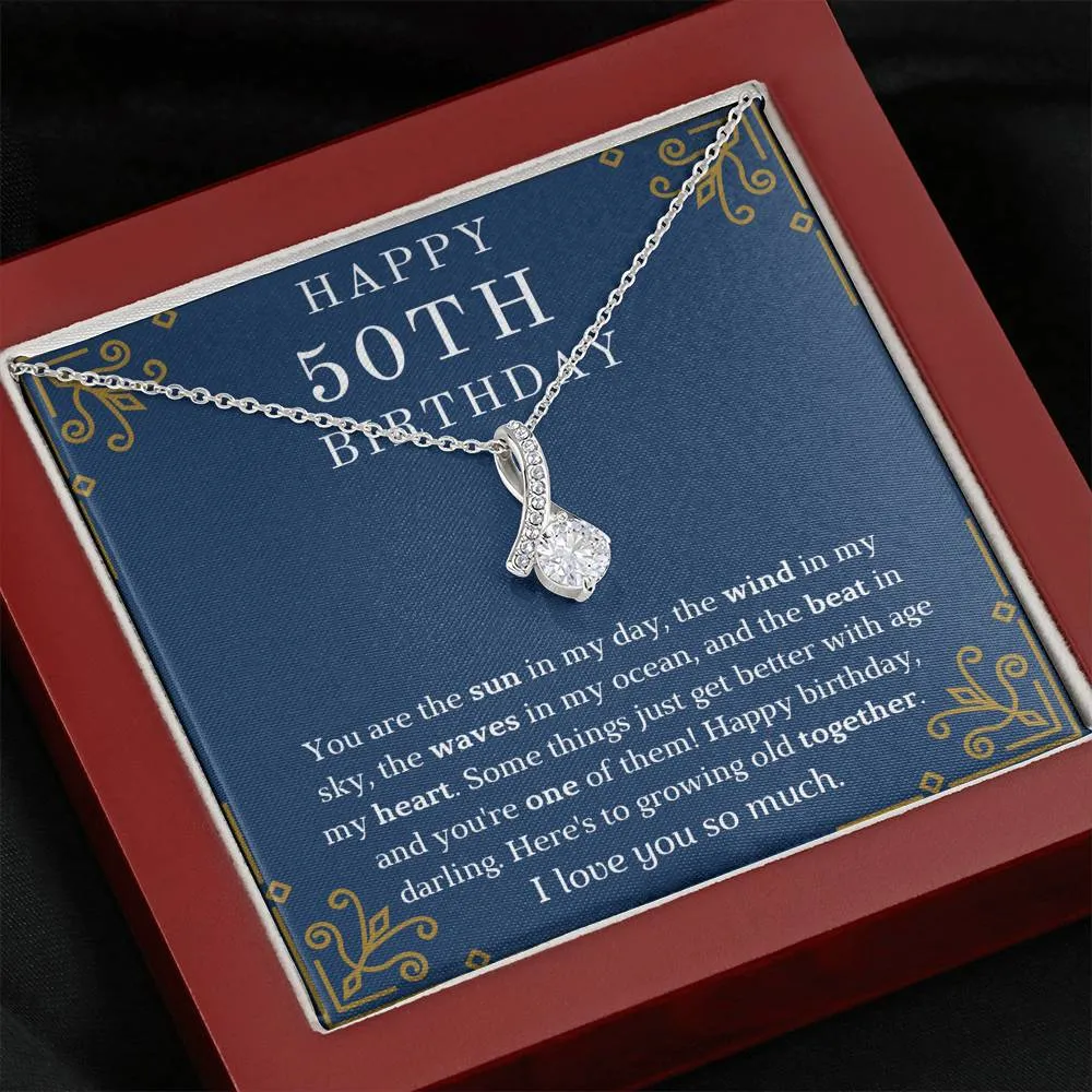 Happy 50th Birthday Ribbon Necklace