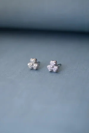 Happy Flower Mini Sterling Silver Stud Earrings
