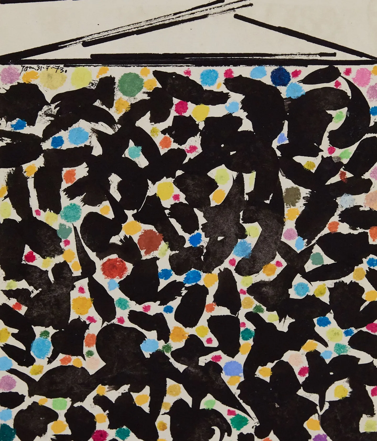 HAROLD TOWN "BELOW SWING" MIXED MEDIA, 1973