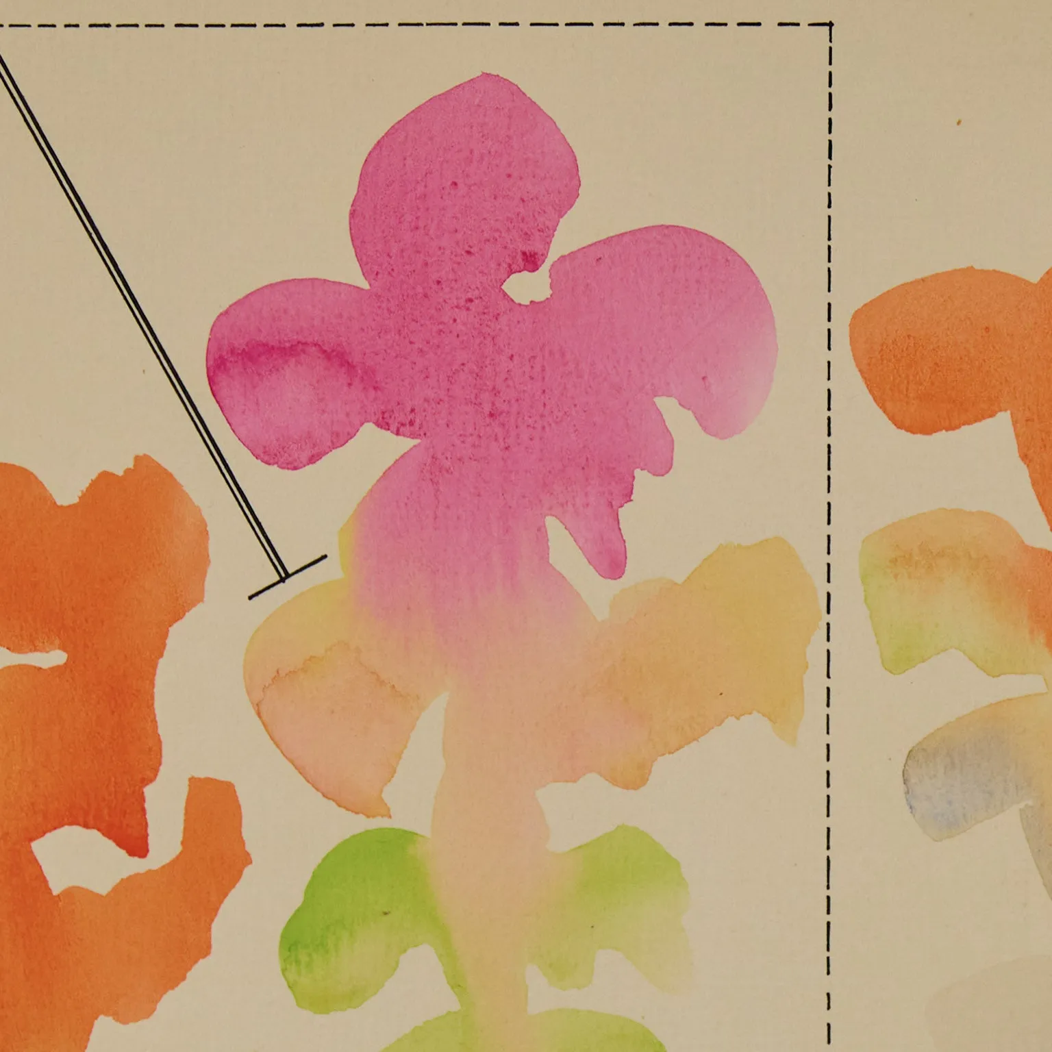 HAROLD TOWN "FOUR CLOUD" WATERCOLOR, 1973